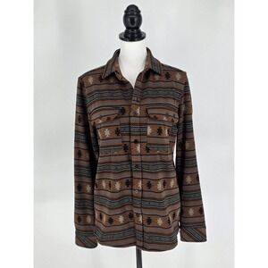 Born Primitive Button Down Shirt Unisex Mens XS Brown Southwestern Aztec